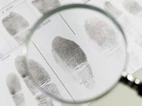 ביומטרי טביעת אצבעות דין משפט איש פשע צללית עבריין צל עבירה מודיעין בלש / צלם:  thinkstock